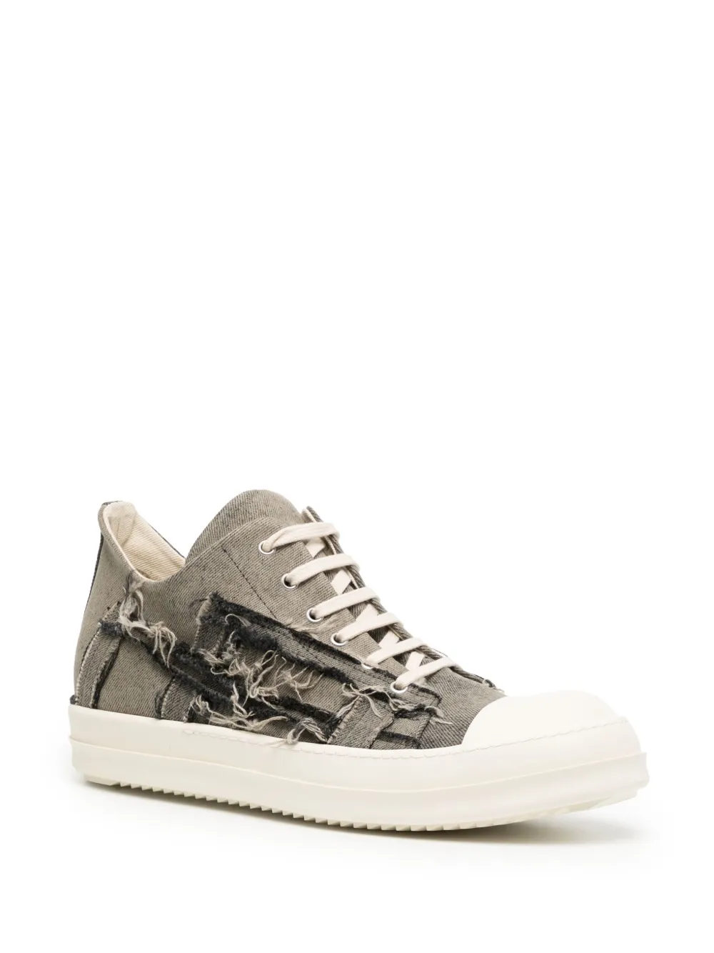 Rick Owens DRKSHDW Luxor Slashed frayed-trim sneakers - Blauw