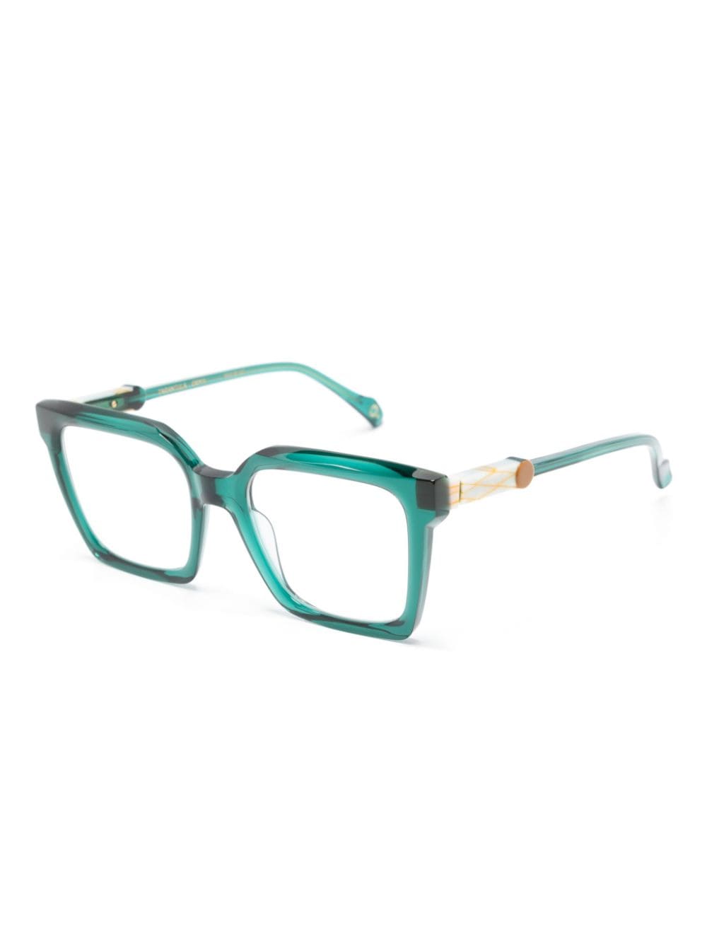 Shop Etnia Barcelona Tarantula Square-frame Glasses In Green