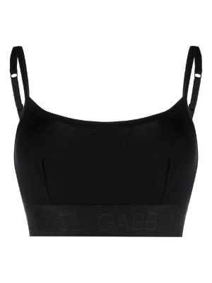Buy Calvin Klein Logo Printed Square Neck Cotton Bralette In Black