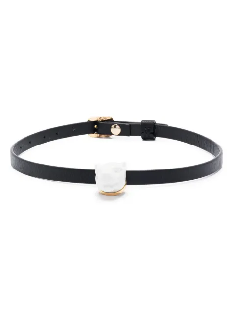 Andres Gallardo Panther Head leather choker