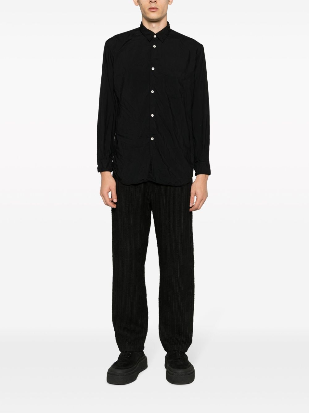 Comme Des Garçons Shirt zip-embellished long-sleeve shirt - Zwart