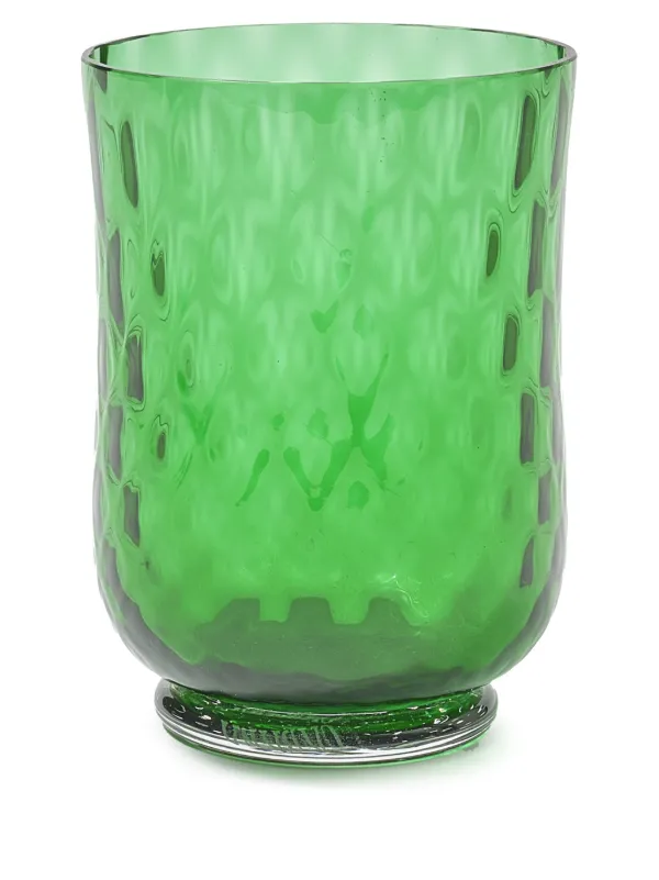 Cabana Balloton Murano Wine Glass in Green
