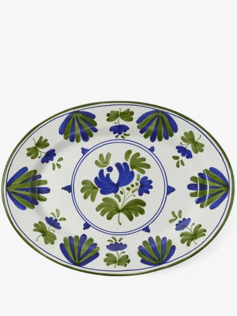Cabana Blossom ceramic oval serving plate (28.5cm)