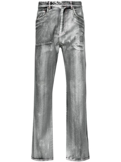 KANGHYUK Beschichtete Straight-Leg-Jeans