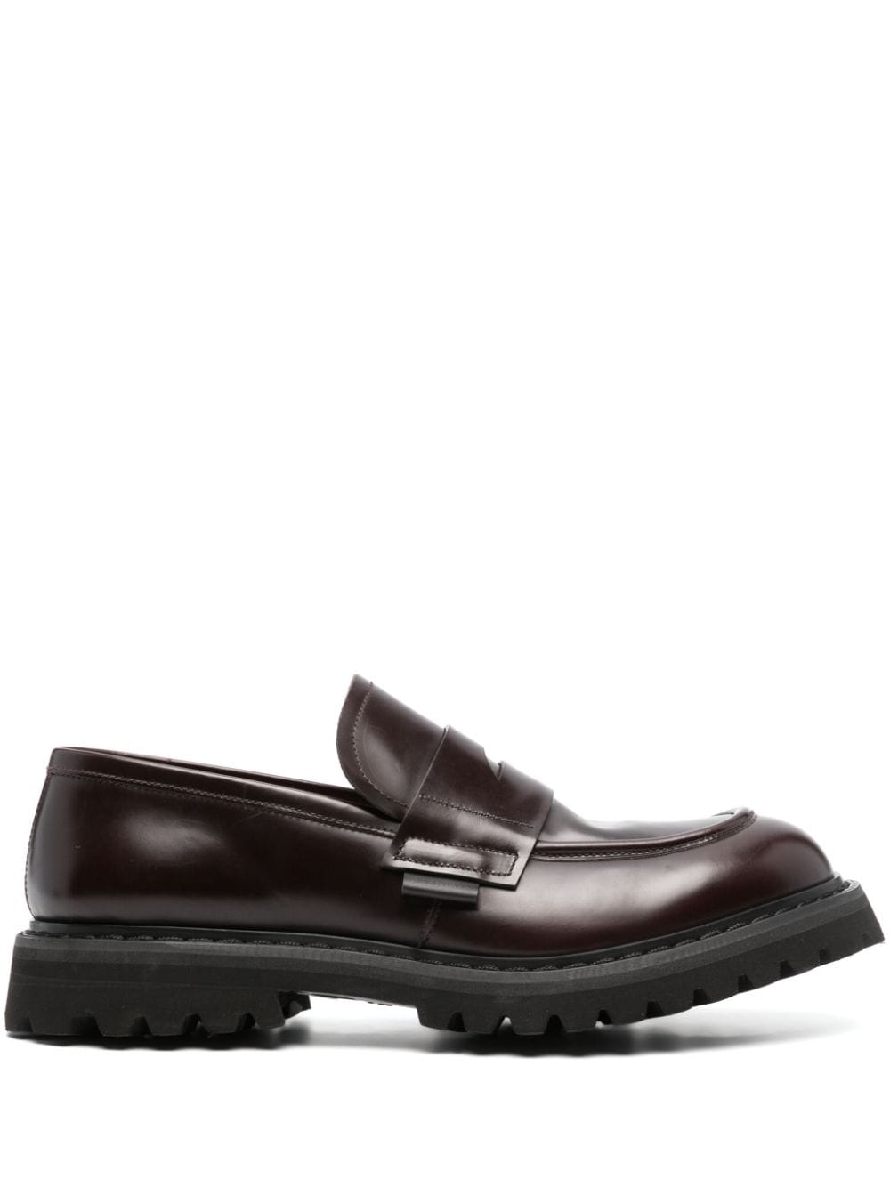 Premiata Logo-patch 50mm Leather Loafers In Brown