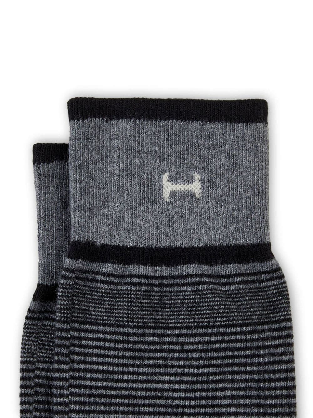 Shop Hogan Logo-intarsia Striped Socks In Grey