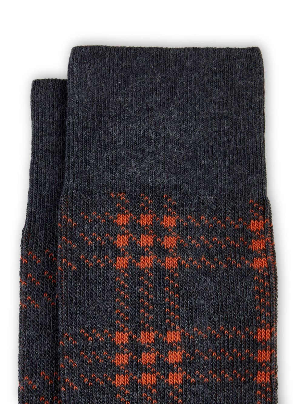 Shop Hogan Two-tone Checkered Socks In Grey