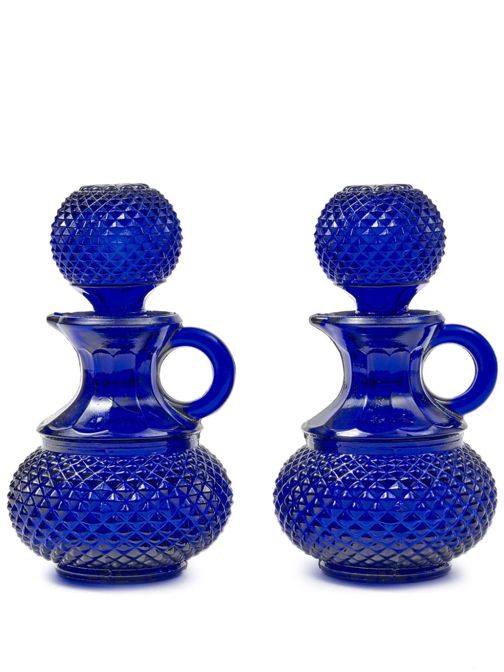Cabana Magazine Galeano Glass Oil And Vinegar Set In Blue