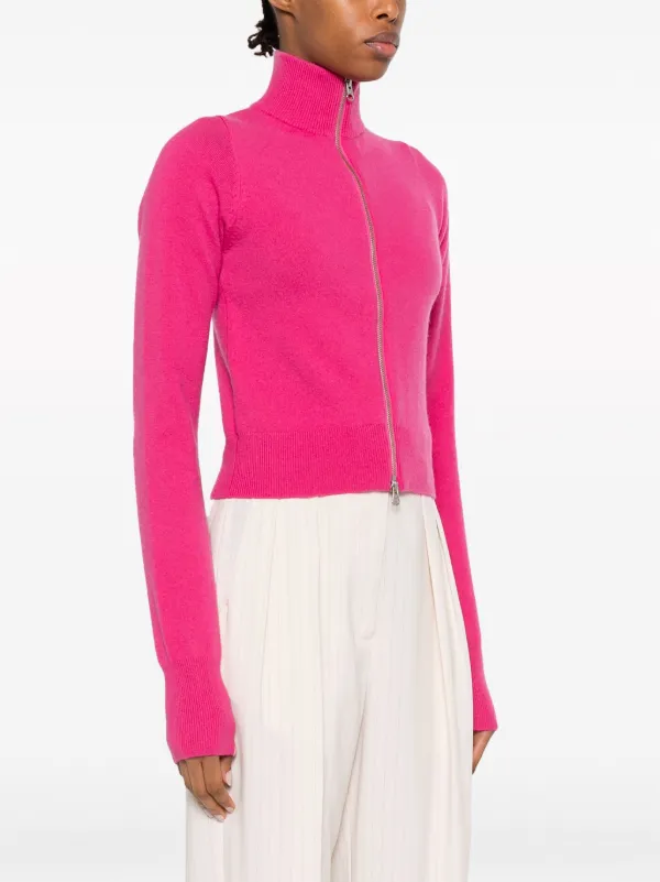 extreme cashmere high neck zip up sweatshirt women Cashmere Nylon Elastane One Size Pink