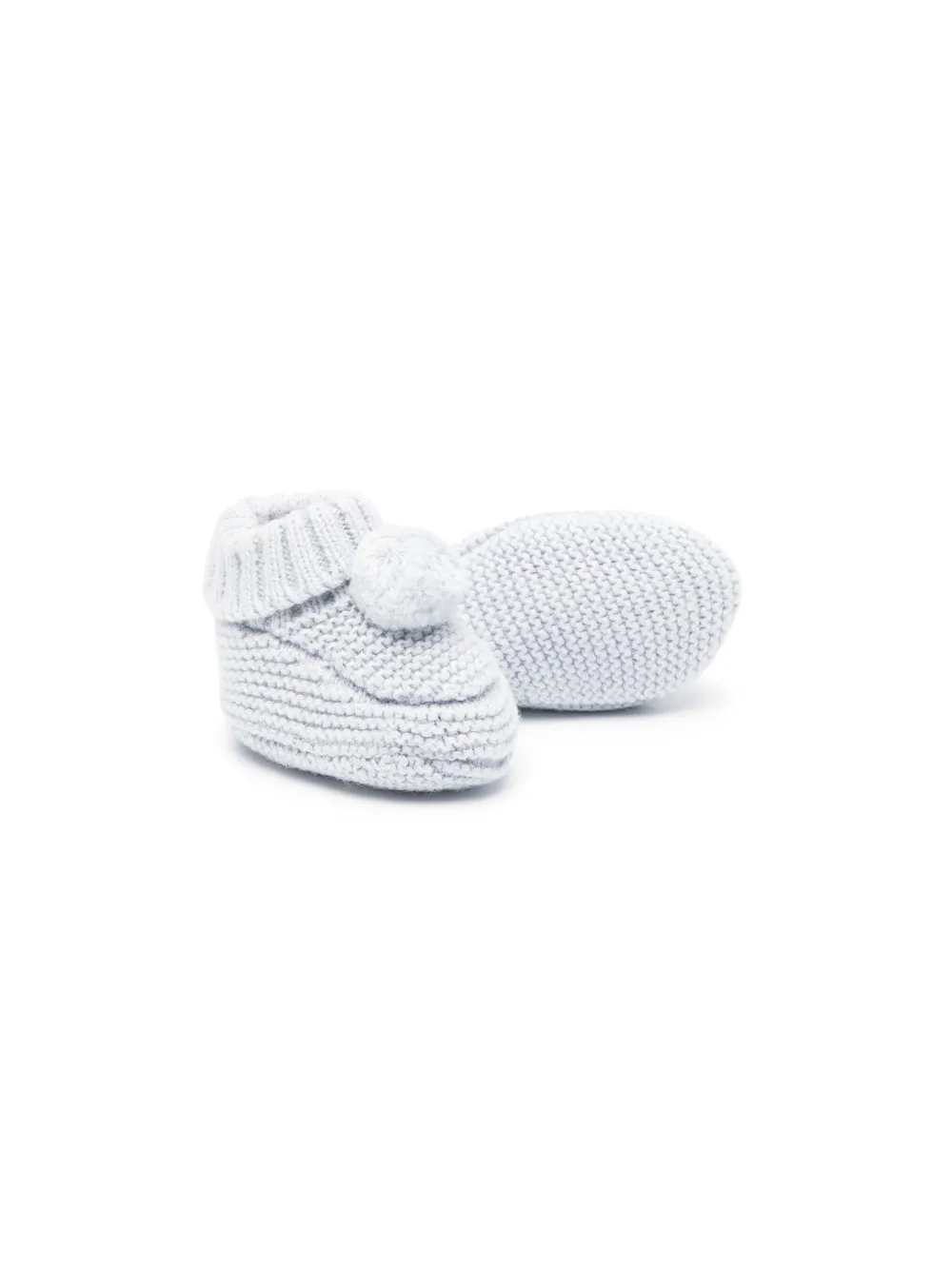 Tartine Et Chocolat pompom-detail cotton-blend pre-walkers - Blauw