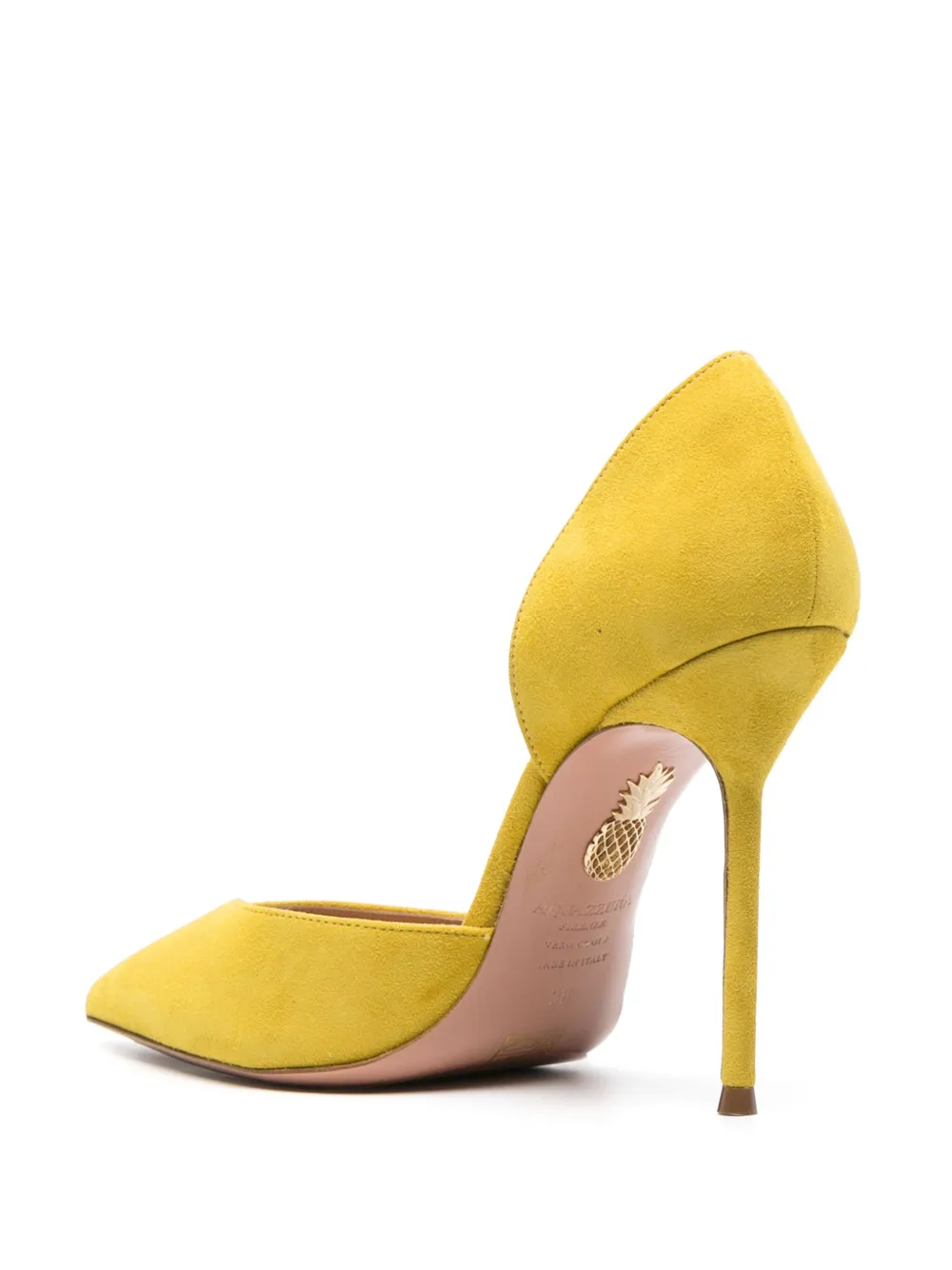Aquazzura Uptown 105mm suede pumps Yellow