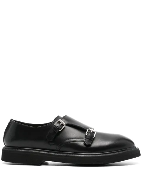 Premiata double-buckle leather monk shoes