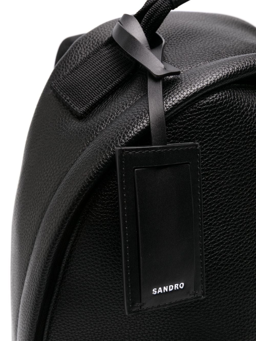 Shop Sandro Logo-stamp Top-handle Backpack In Black