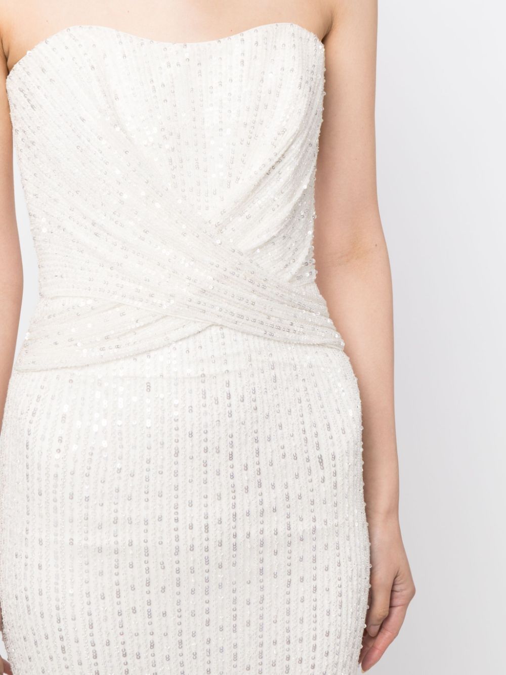 Shop Jenny Packham Mia Sequin Gathered Bridal Gown In White