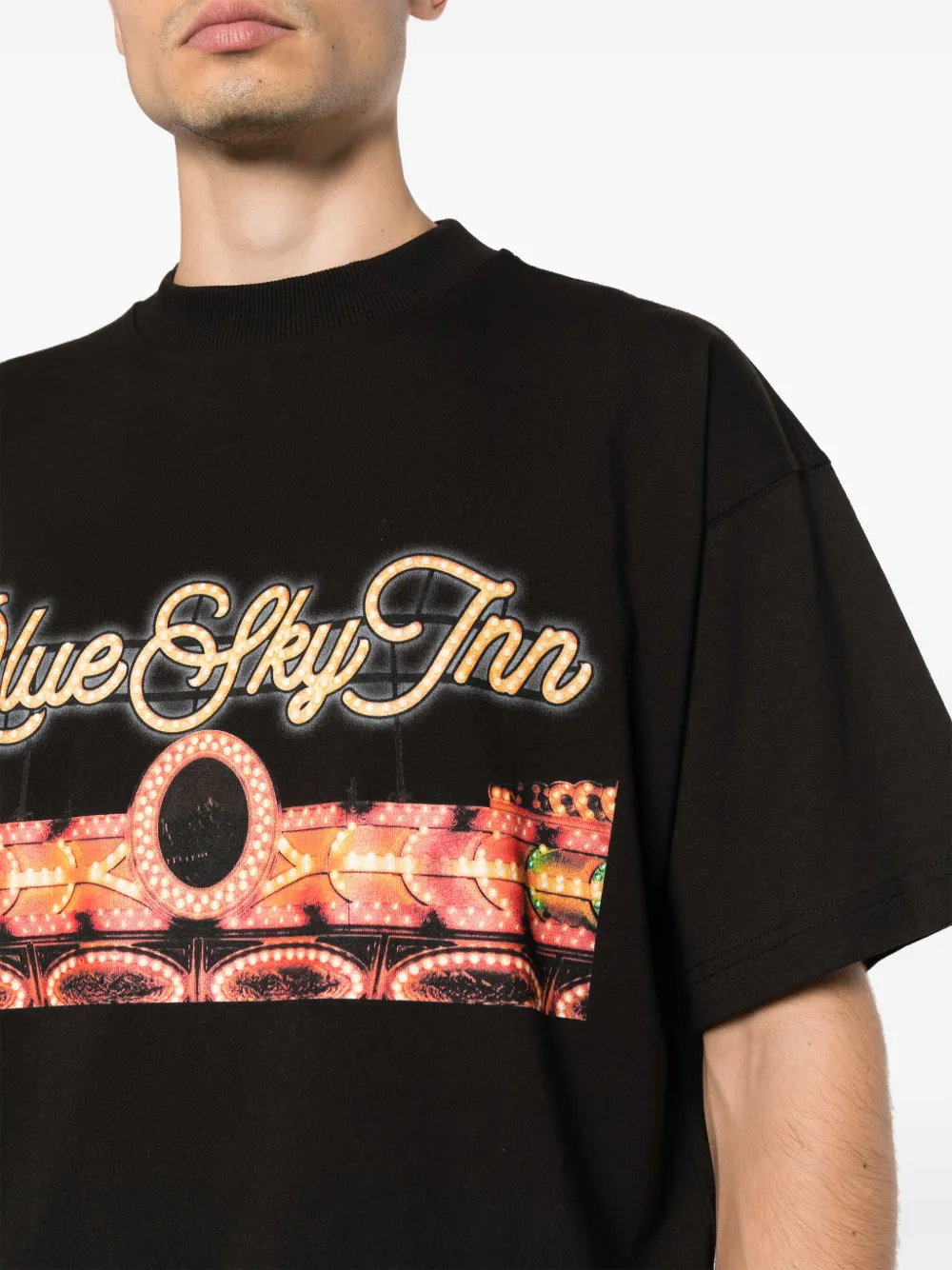 Blue Sky Inn Logo-print Cotton T-shirt In Black