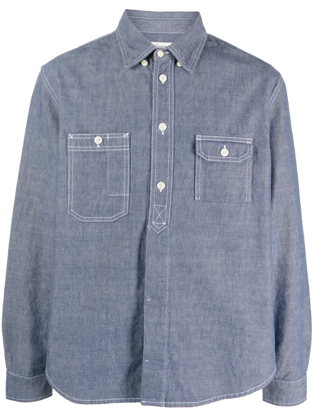 long-sleeve cotton denim shirt