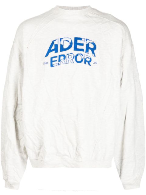 Ader Error logo-embroidered crinkled sweatshirt