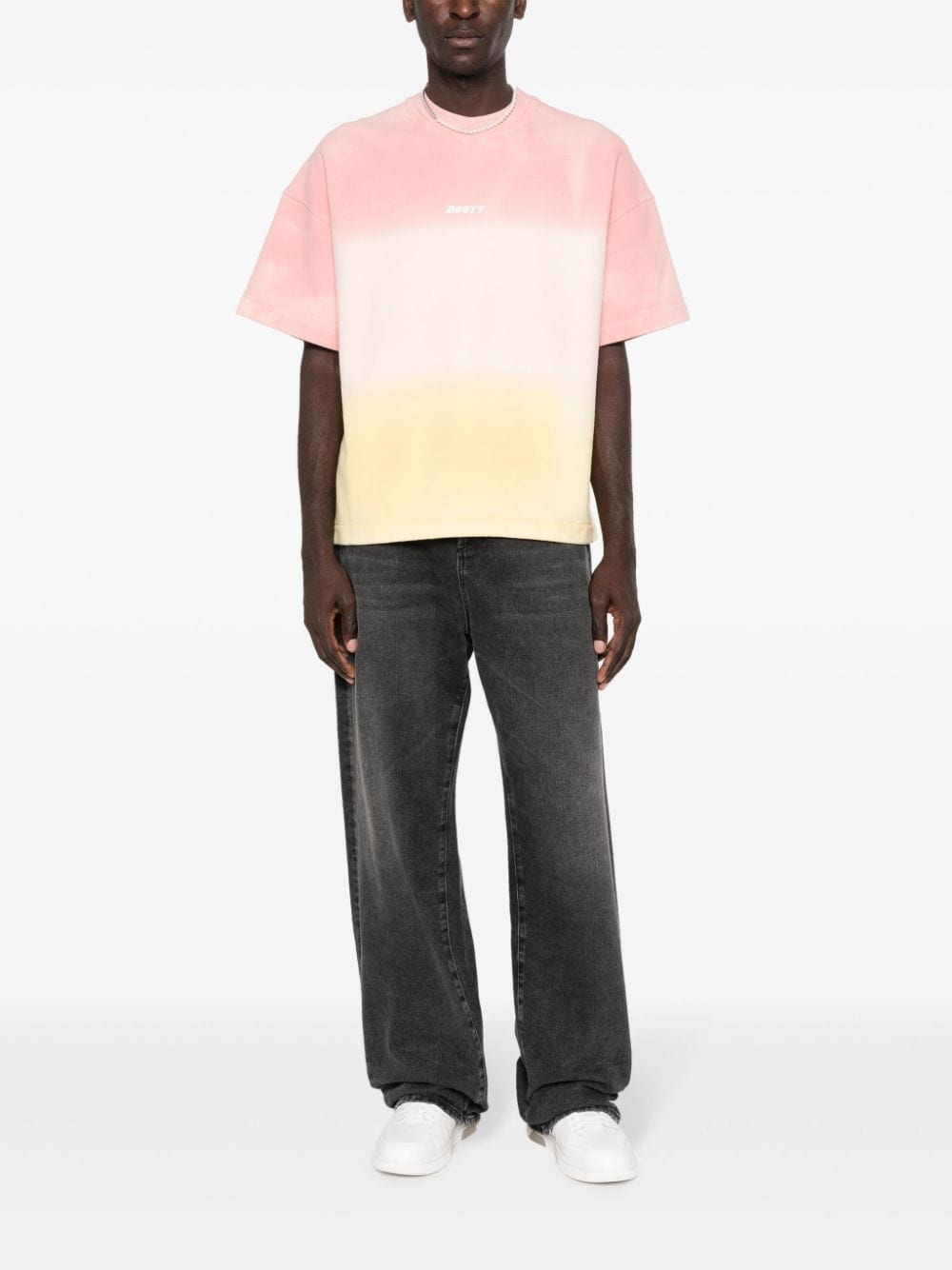 Shop Mouty Gradient-effect Cotton T-shirt In Pink