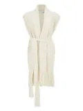 Gabriela Hearst Teagan fringed belted cashmere vest - Neutrals