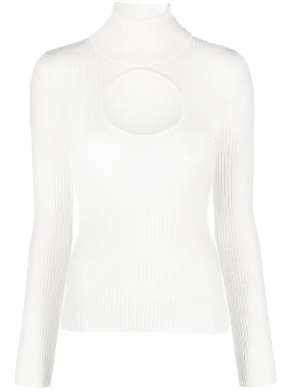 Courr ges roll neck cut out Jumper Farfetch