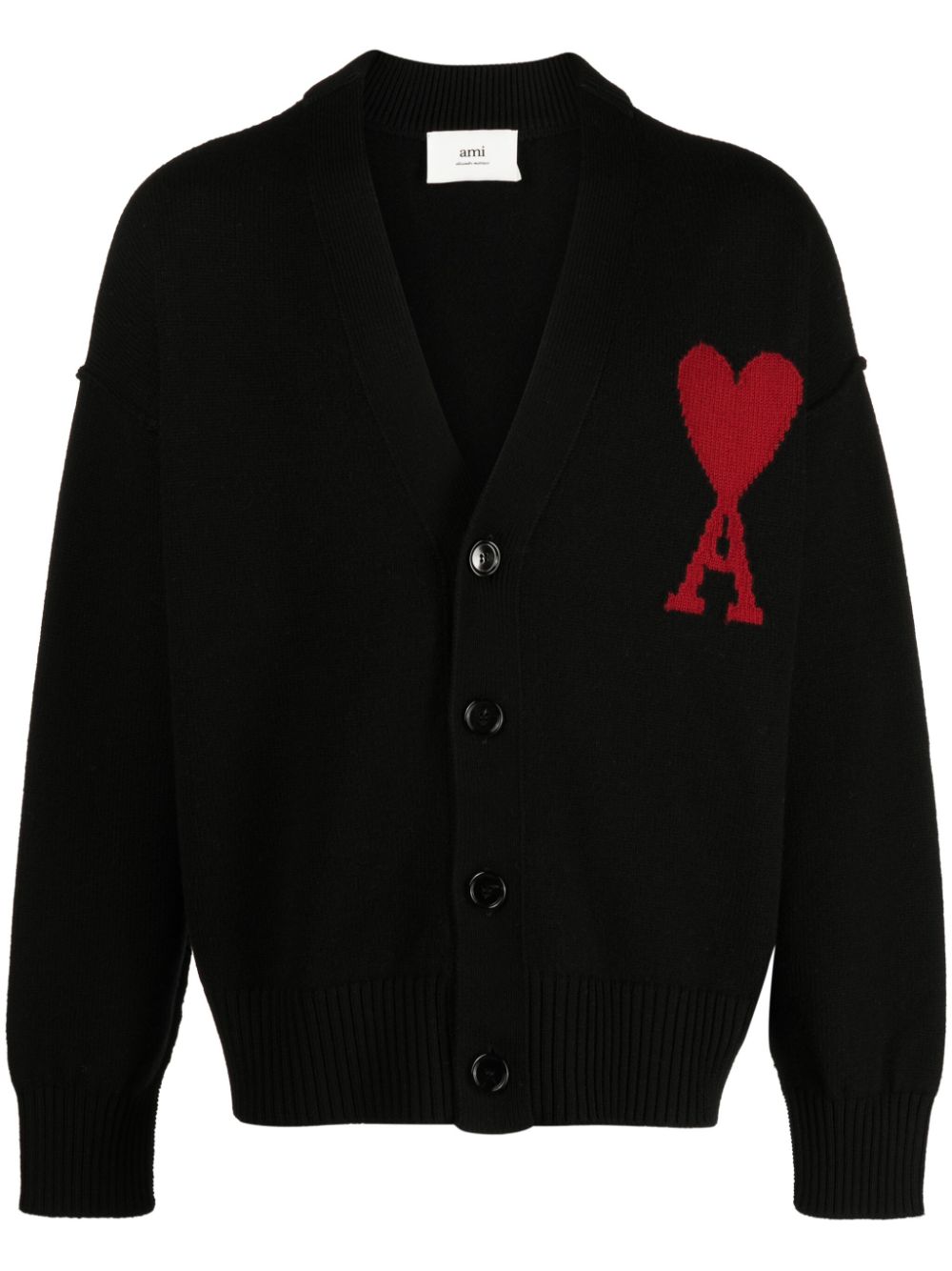 AMI Paris Vest met elleboog patch Zwart