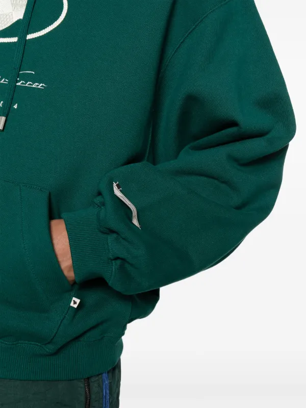Ader Error logo-print Cotton Hoodie | Green | FARFETCH