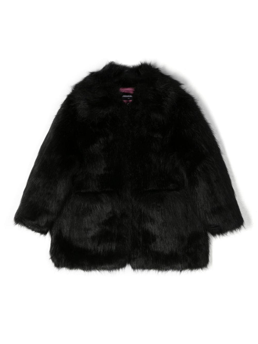 Shop Dsquared2 Spread-collar Faux-fur Jacket In Black