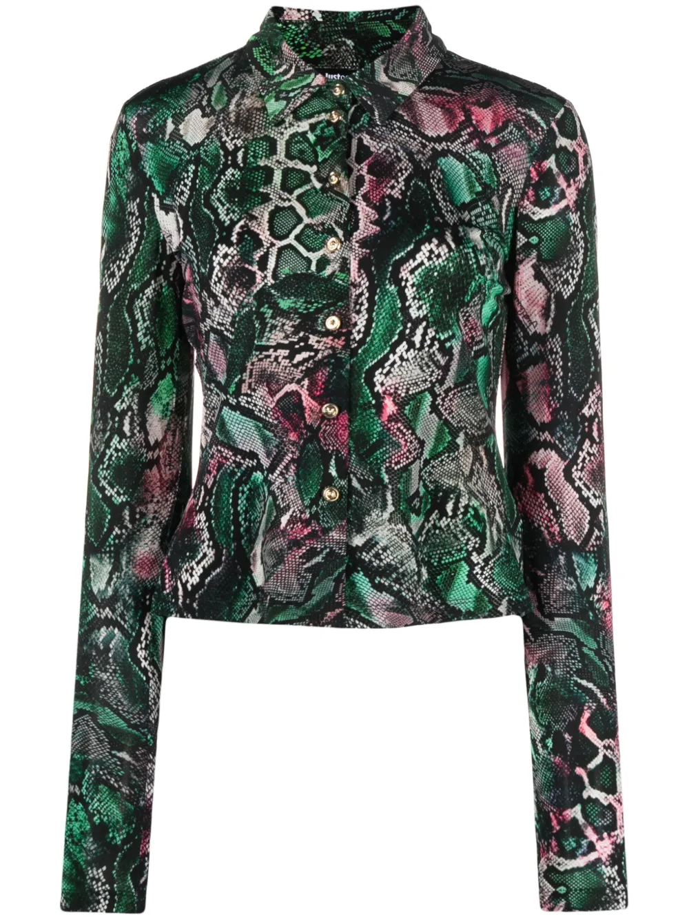 Just Cavalli - snakeskin-print long-sleeve shirt