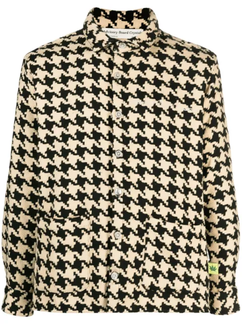 Advisory Board Crystals logo-print houndstooth-print shirt