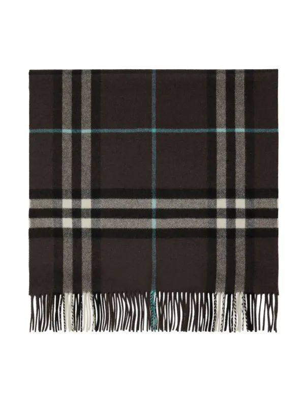 Burberry fringed 2024 checked cashmere scarf