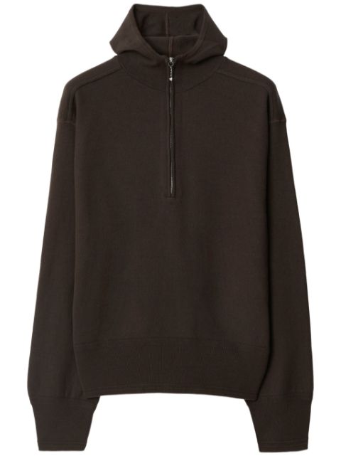 Cheap Burberry short-zip wool hoodie Women