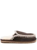 Mou whipstitch-detail shearling slippers - Brown
