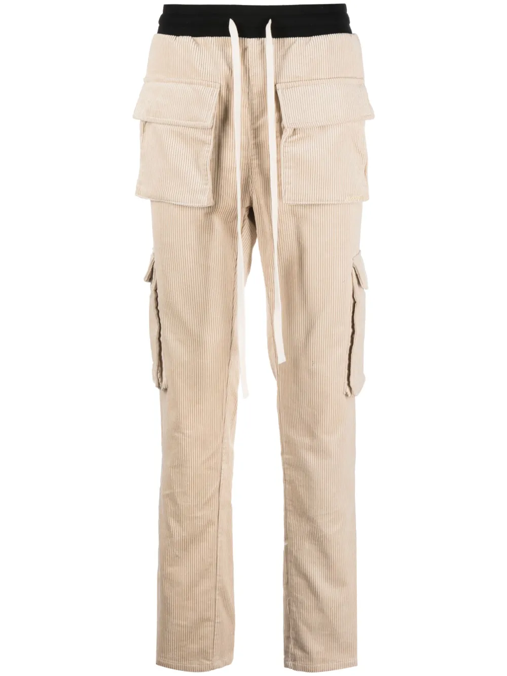 drawstring corduroy cargo trousers