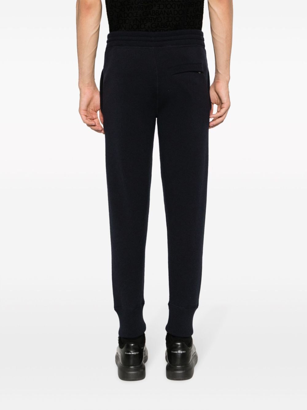 Shop Dolce & Gabbana Logo-plaque Knitted Track Pants In Blue