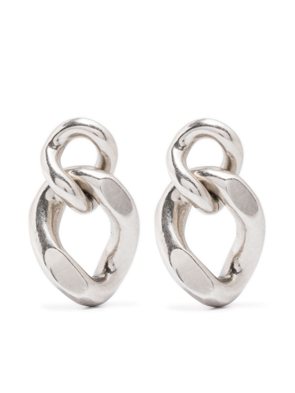 Isabel Marant Links Logo-engraved Drop Earrings In 银色