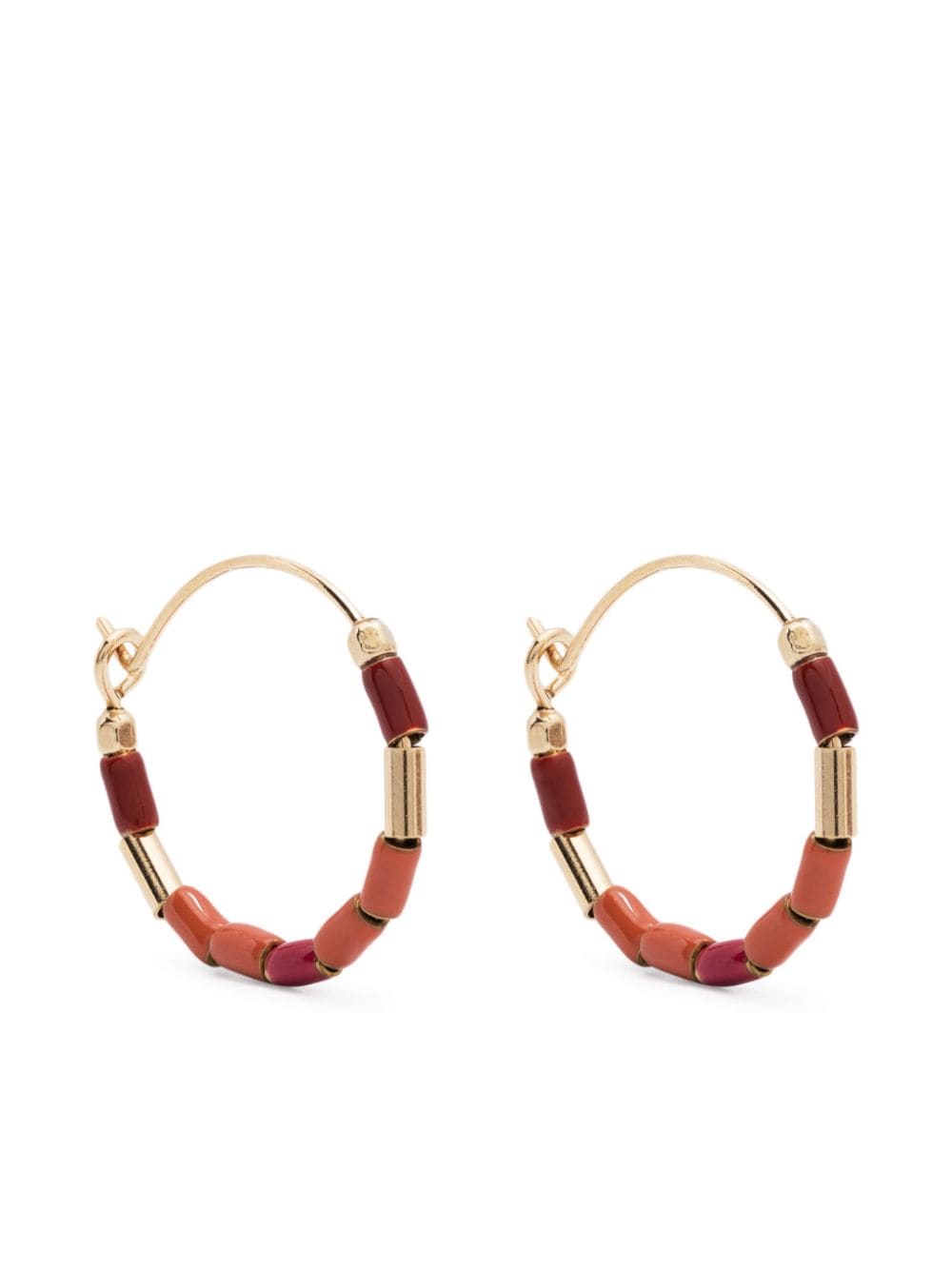 Isabel Marant New Color Strip Beaded Earrings In 金色
