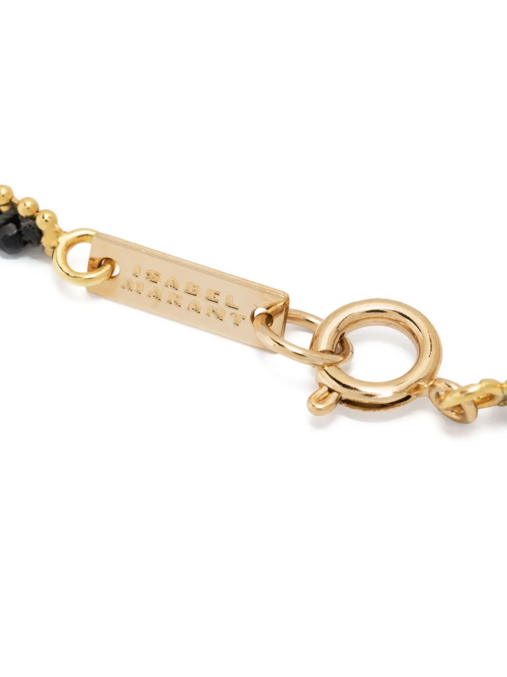 Isabel Marant Engraved-logo Beaded Bracelet In 金色