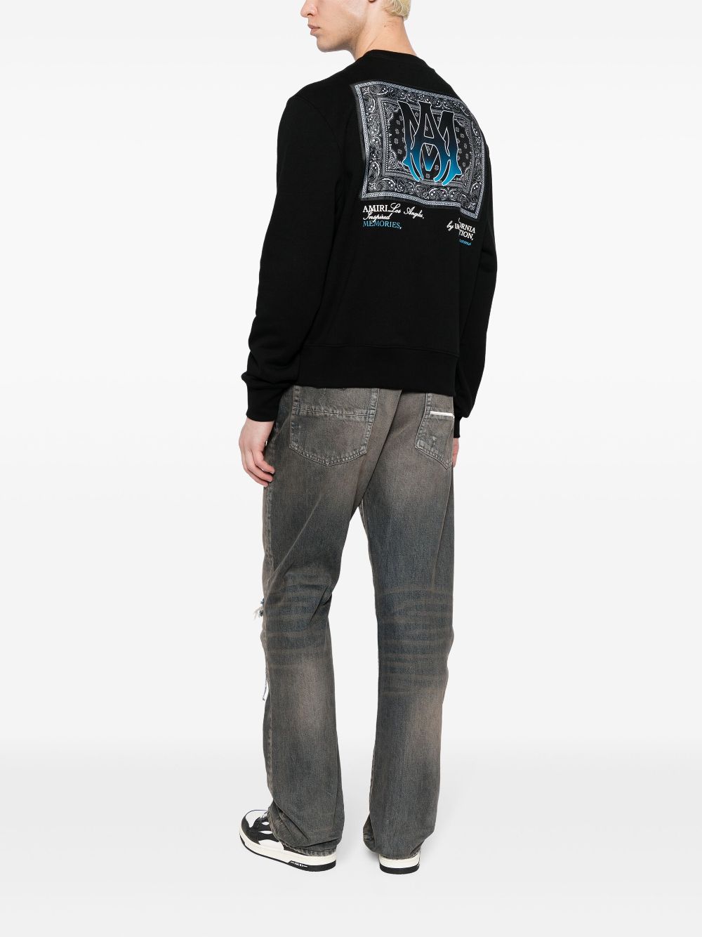 AMIRI logo-print cotton sweatshirt - Zwart