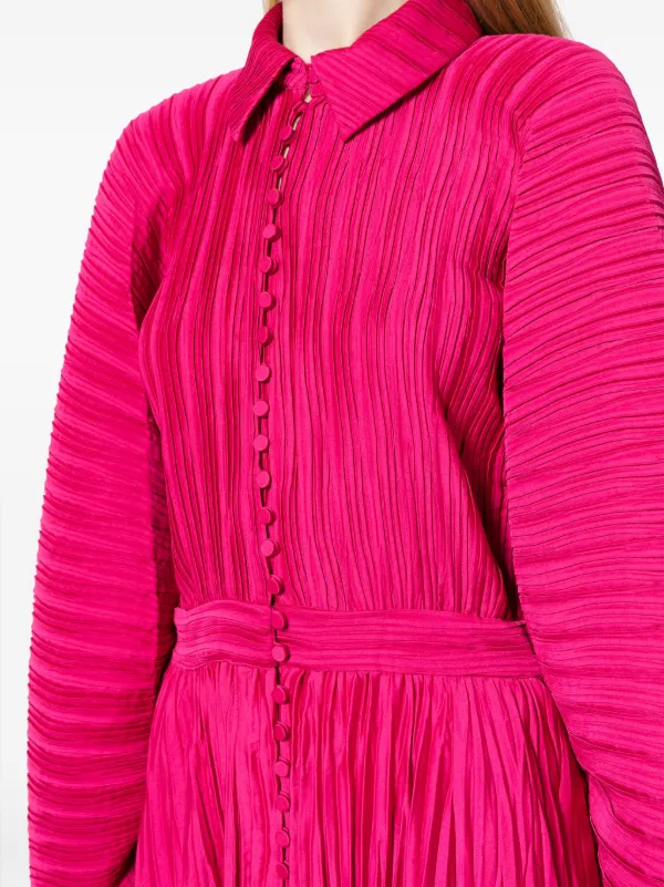 knee length dresses for ladies Lana Pleated V Neck Gown – Halston main image 0
