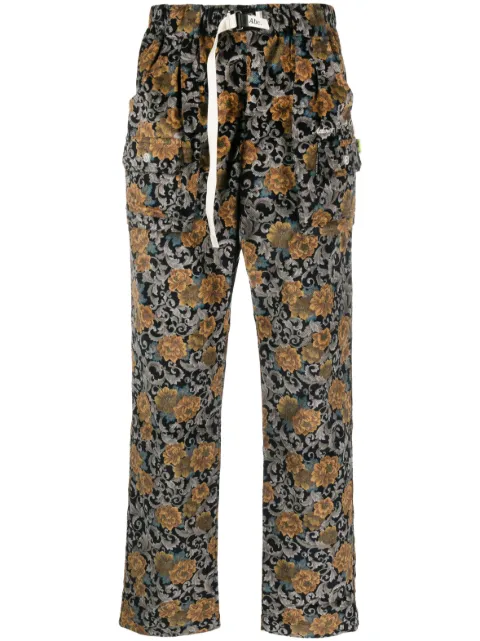 Advisory Board Crystals floral-jacquard straight-leg trousers