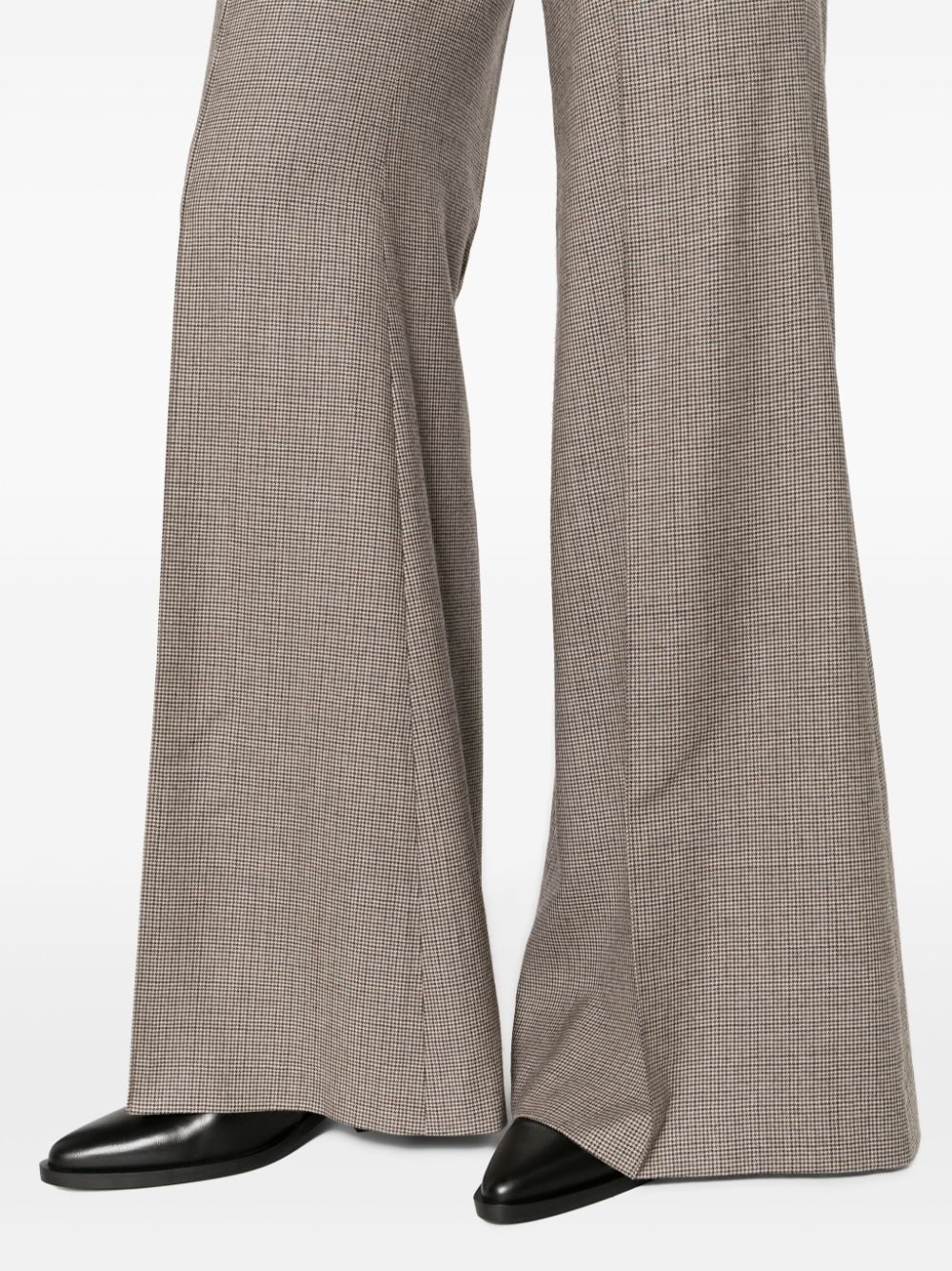 Shop Racil Steve Flared Wool Trousers In Brown