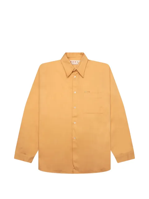 Marni logo-embroidered cotton shirt