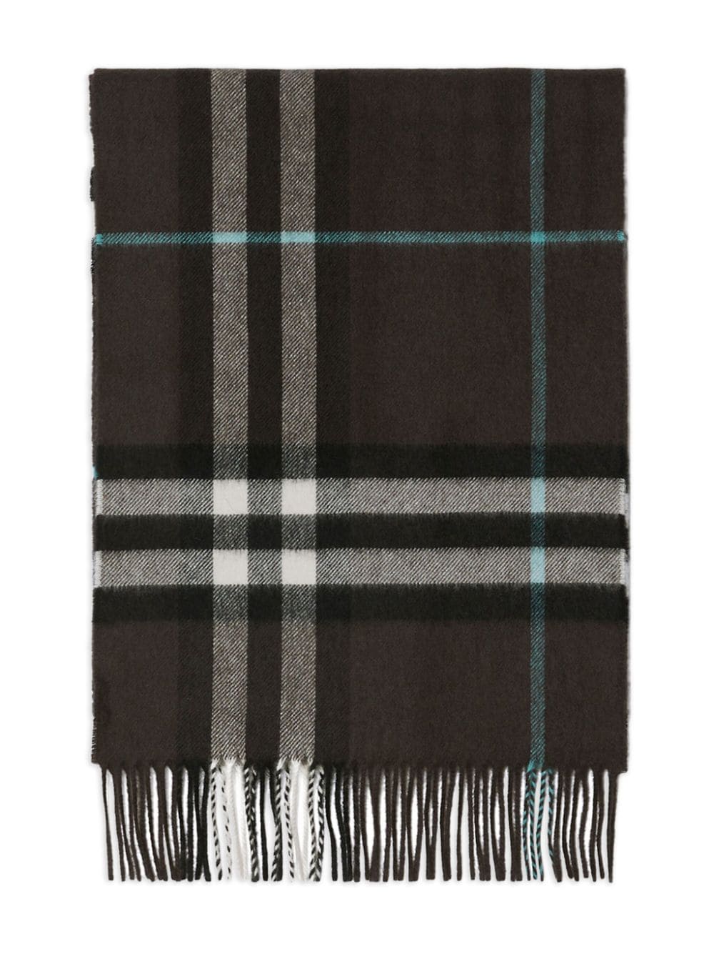 checked fringed cashmere scarf