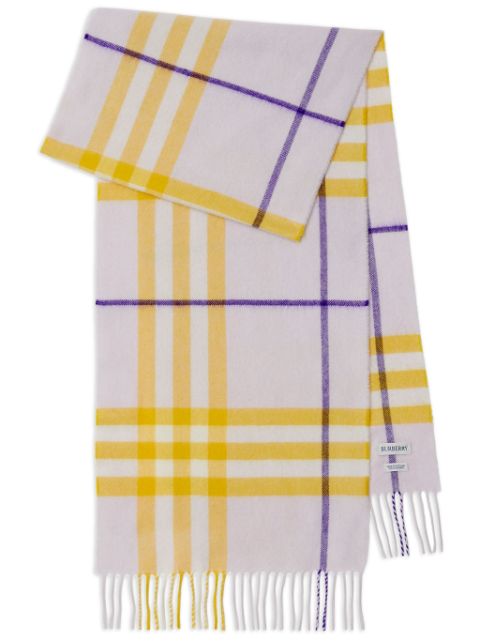 Burberry checked fringed-edge cashmere scarf Men