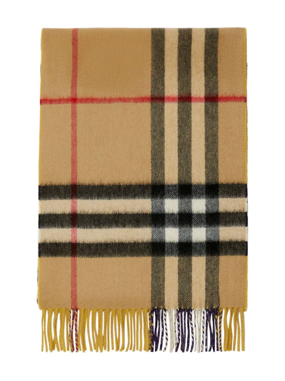 Shop Burberry Contrast Check Cashmere Scarf In Neutrals