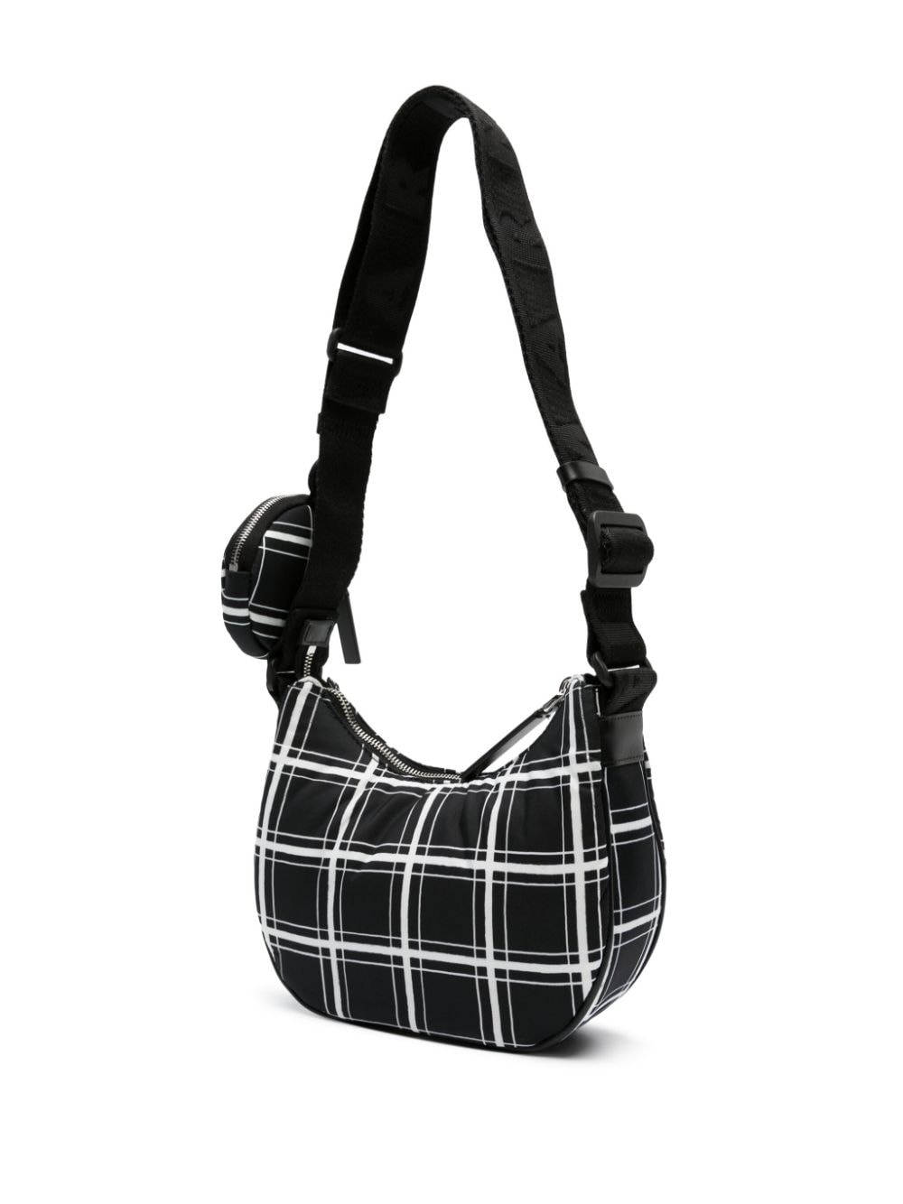 Shop Marni Check Pattern Crossbody Bag In Black