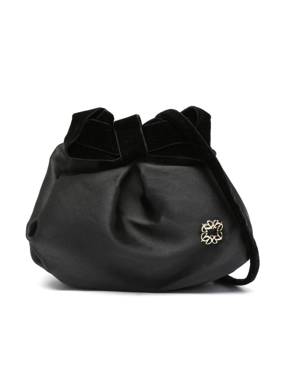 Elie Saab Junior Kids' Bow-detail Faux-leather Bag In Black