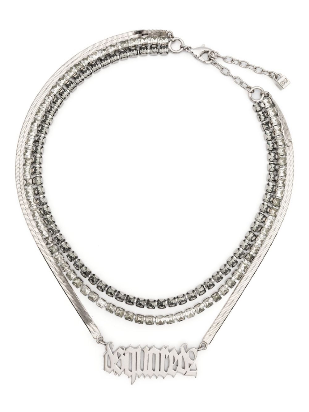 Dsquared2 Gothic layered-chains necklace - Silber