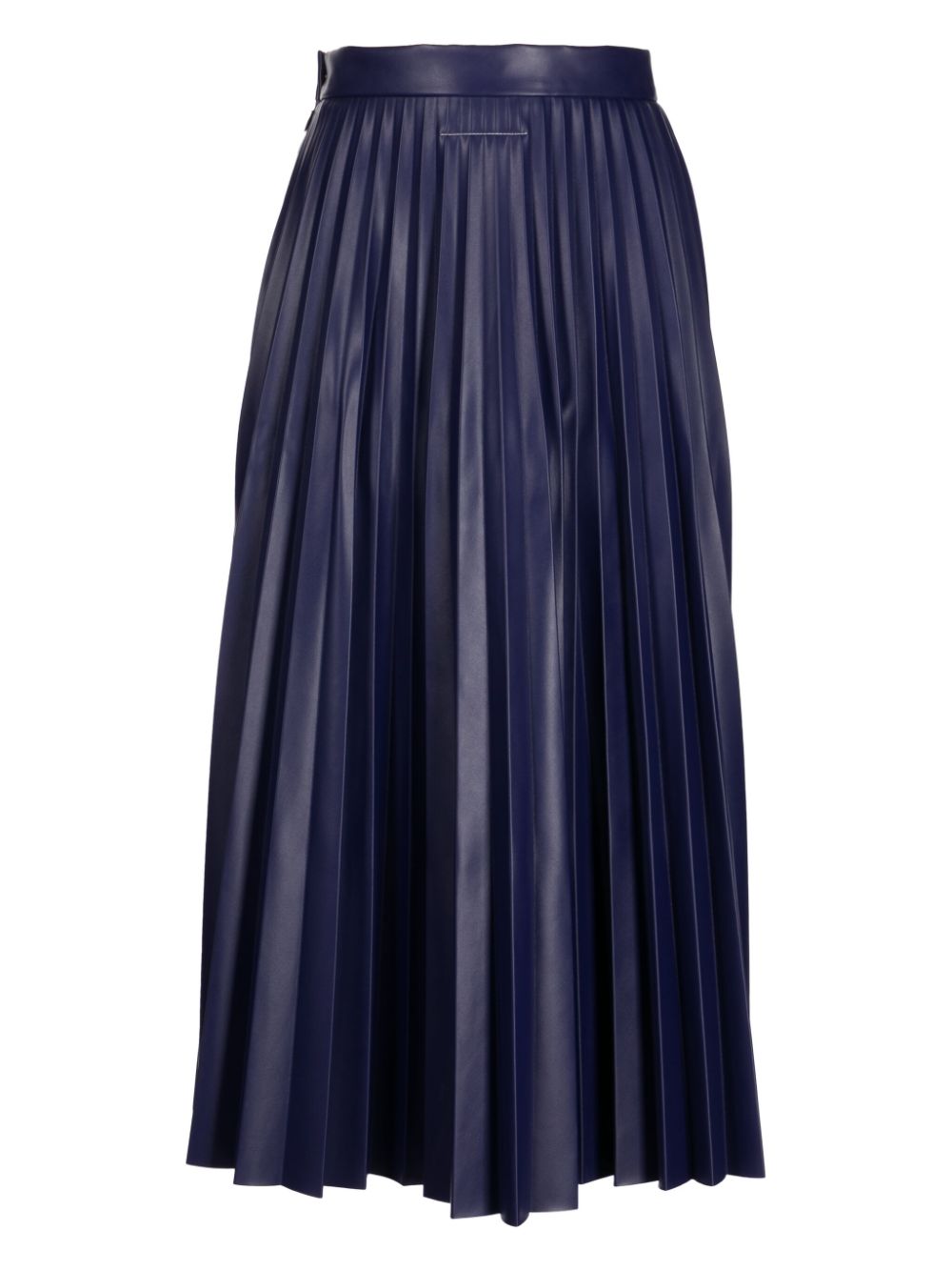 MM6 Maison Margiela pleated faux-leather midi skirt - Blauw