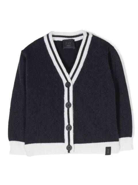 Fay Kids two-tone wool cardigan